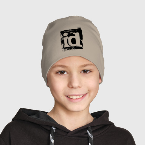 Детская шапка демисезонная ID software logo, цвет миндальный - фото 3