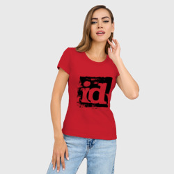 Женская футболка хлопок Slim ID software logo - фото 2