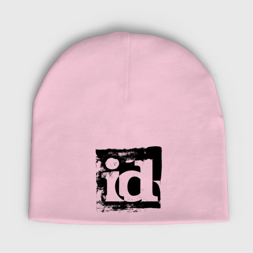 Мужская шапка демисезонная ID software logo, цвет светло-розовый