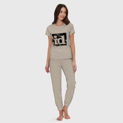 Женская пижама хлопок ID software logo, цвет миндальный - фото 5