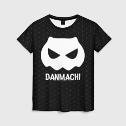 Женская футболка 3D DanMachi glitch на темном фоне