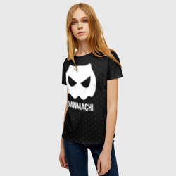 Женская футболка 3D DanMachi glitch на темном фоне - фото 2