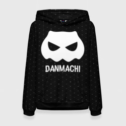 Женская толстовка 3D DanMachi glitch на темном фоне