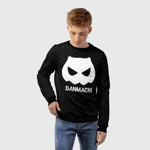 Детский свитшот 3D DanMachi glitch на темном фоне, цвет 3D печать - фото 3