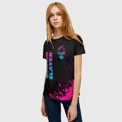 Женская футболка 3D Goblin Slayer - neon gradient: надпись, символ - фото 2