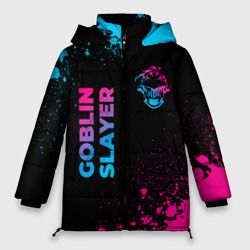 Женская зимняя куртка Oversize Goblin Slayer - neon gradient: надпись, символ