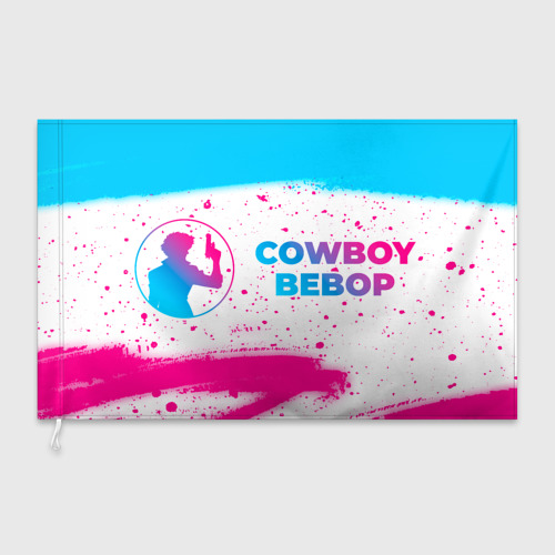 Флаг 3D Cowboy Bebop neon gradient style: надпись и символ - фото 3