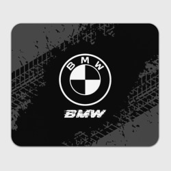 Прямоугольный коврик для мышки BMW Speed на темном фоне со следами шин