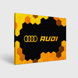 Холст прямоугольный Audi - gold gradient: надпись и символ