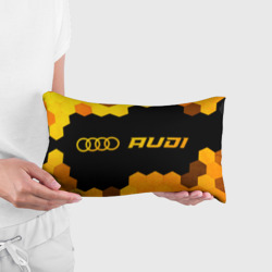 Подушка 3D антистресс Audi - gold gradient: надпись и символ - фото 2