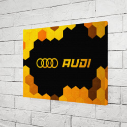 Холст прямоугольный Audi - gold gradient: надпись и символ - фото 2