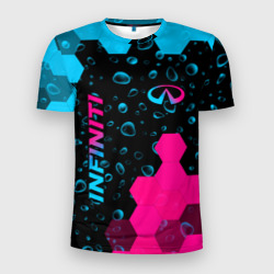 Мужская футболка 3D Slim Infiniti - neon gradient: надпись, символ
