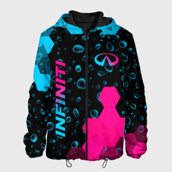 Мужская куртка 3D Infiniti - neon gradient: надпись, символ