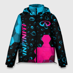 Мужская зимняя куртка 3D Infiniti - neon gradient: надпись, символ