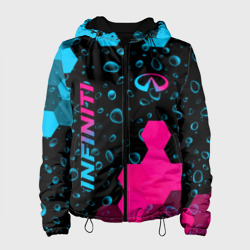 Женская куртка 3D Infiniti - neon gradient: надпись, символ