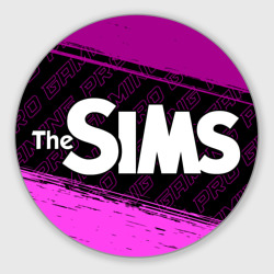 Круглый коврик для мышки The Sims pro gaming: надпись и символ