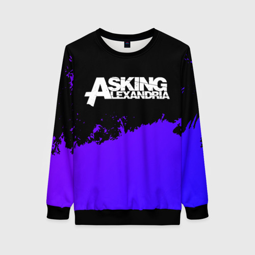 Женский свитшот 3D Asking Alexandria purple grunge, цвет 3D печать