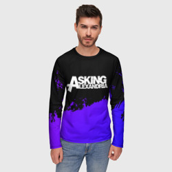 Мужской лонгслив 3D Asking Alexandria purple grunge - фото 2