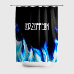 Штора 3D для ванной Led Zeppelin blue fire