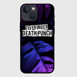 Чехол для iPhone 13 mini Five Finger Death Punch neon monstera