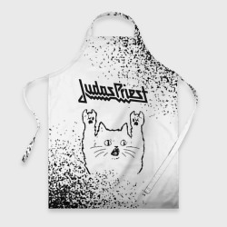 Фартук 3D Judas Priest рок кот на светлом фоне