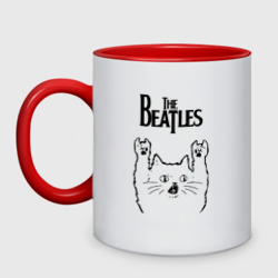 Кружка двухцветная The Beatles - rock cat