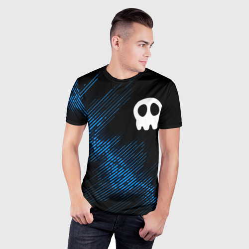 Мужская футболка 3D Slim с принтом Babymetal звуковая волна, фото на моделе #1