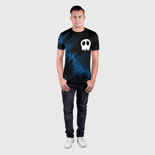 Мужская футболка 3D Slim с принтом Babymetal звуковая волна, вид сбоку #3