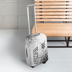 Чехол для чемодана 3D Sum41 и рок символ на светлом фоне - фото 2