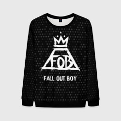 Мужской свитшот 3D Fall Out Boy glitch на темном фоне