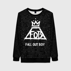 Женский свитшот 3D Fall Out Boy glitch на темном фоне