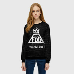 Женский свитшот 3D Fall Out Boy glitch на темном фоне - фото 2