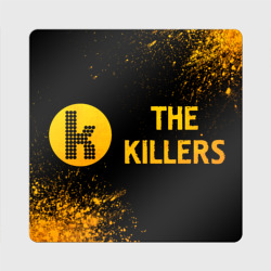 Магнит виниловый Квадрат The Killers - gold gradient: надпись и символ