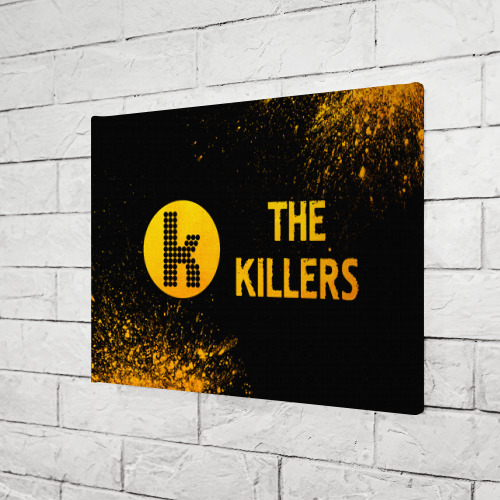 Холст прямоугольный The Killers - gold gradient: надпись и символ, цвет 3D печать - фото 3