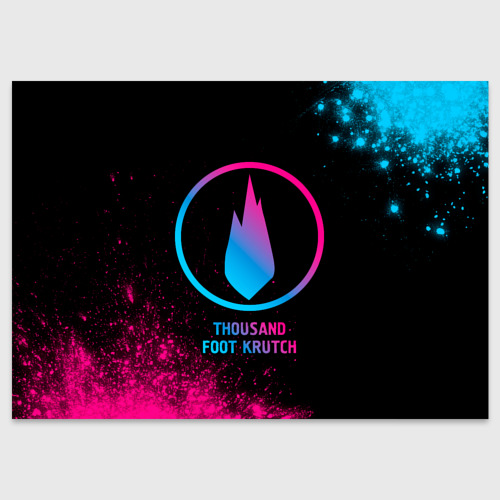 Поздравительная открытка Thousand Foot Krutch - neon gradient, цвет белый