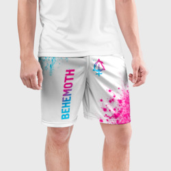 Мужские шорты спортивные Behemoth neon gradient style: надпись, символ - фото 2