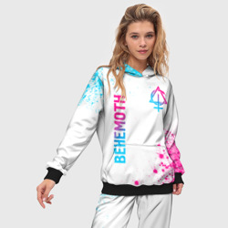 Женский костюм с толстовкой 3D Behemoth neon gradient style: надпись, символ - фото 2