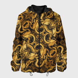 Мужская куртка 3D Золотые китайские драконы