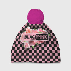 Шапка 3D c помпоном Blackpink logo roses