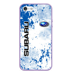 Чехол для iPhone 5/5S матовый Subaru blue logo