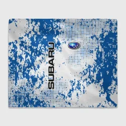 Плед 3D Subaru blue logo