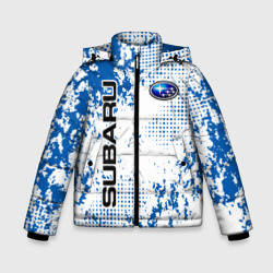 Зимняя куртка для мальчиков 3D Subaru blue logo