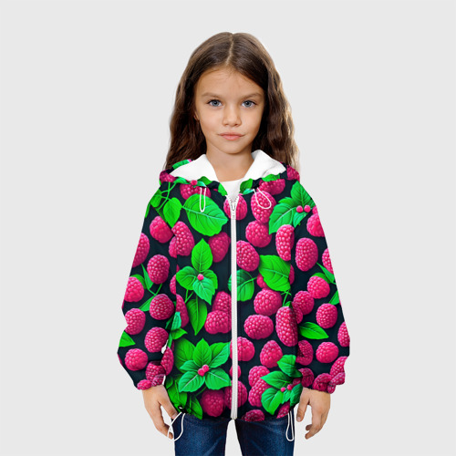 Детская куртка 3D Ягода малина, цвет белый - фото 4