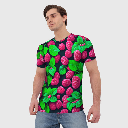 Мужская футболка 3D Ягода малина, цвет 3D печать - фото 3