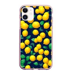 Лимончики и листья – Чехол для iPhone 11 матовый с принтом купить