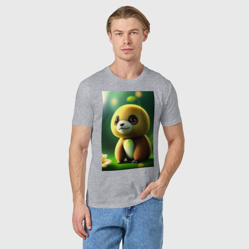 Мужская футболка хлопок с принтом Покемон ленивец, фото на моделе #1