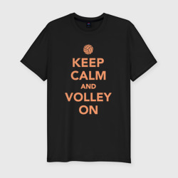 Мужская футболка хлопок Slim Keep calm and volley on