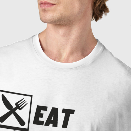 Мужская футболка хлопок с принтом Eat sleep Rush b, фото #4
