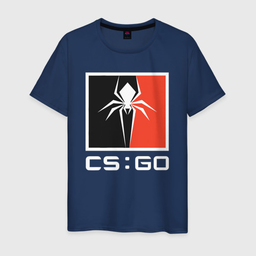 Мужская футболка из хлопка с принтом CS spider, вид спереди №1