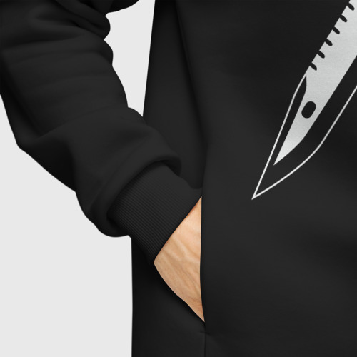 Мужское худи Oversize хлопок Super knife, цвет черный - фото 8